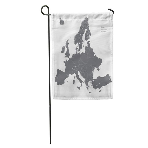 POGLIP Germany Europe High Detailed Map Turkey Scandinavian Ireland Greece Norway Garden Flag Decorative Flag House Banner 28x40 inch