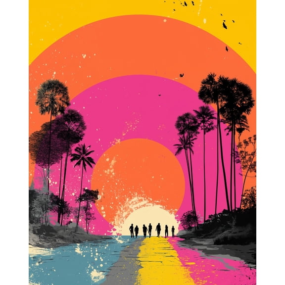 Paint by Numbers for Adults Kids Beginner Rainbow Road in the Afterglow DIY Acrylic Painting by Numbers Kits with Brushes Acrylic Pigment Home Decoration Gifts 16 x 20 inch