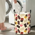 thumbnail image 4 of Block Chocolate Print Laundry Basket, Laundry Hamper Waterproof Laundry Bag Clothes Hamper Laundry Bin with Handles for Bedroom, Living Room, Kids Room-#, 4 of 5