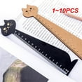 thumbnail image 2 of 1~10PCS Cat Shape Ruler Cute Wood Animal Straight Ruler for School Home Stationery Style A 1pc, 2 of 6