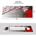 thumbnail image 5 of Japanese Black and White Cherry Blossom Large Gaming Mouse Pad XL,with Stitched Edges Long Extended Waterproof Desk Mat Non Slip Mousepad 31.5 X 11.8 Inch, 5 of 6