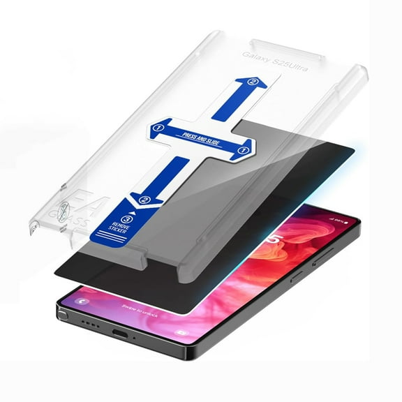 1 Pack Privacy Screen Protector for Samsung Galaxy S25 Ultra, Tempered Glass Anti-Peeping Protective Film with Dustproof Installation Tool, 9H Hardness, Scratch Resistant, Case Friendly, Black