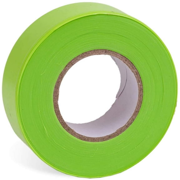 AdirPro 12 Pack Fluorescent Flagging Tape - Multipurpose Neon Marking Tape - Great Visual Labeling & Tagging for Home & Workplace Use (Fluorescent Lime, 150 feet)
