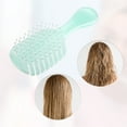 thumbnail image 6 of 1 Pc Women Leaf Style Hollow Comb Hair Brush for Straight Curly Hair Green PP, 6 of 6