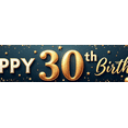 thumbnail image 4 of Yatrandify Gold Theme Happy Birthday Banner Decorative Design 30th Birthday Party Decoration Event Banner for Milestone Birthday Celebration Party Background Celebration Event, 4 of 7