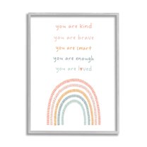 Stupell Industries Inspirational Pastel Rainbow Landscape Painting Gray Framed Art Print Wall Art, 11 x 14