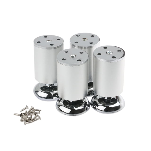 unbranded 4Ud Patas De Muebles Ajustables Redondas De Inoxidable Color Plata Para Gabinetes Y Estantes