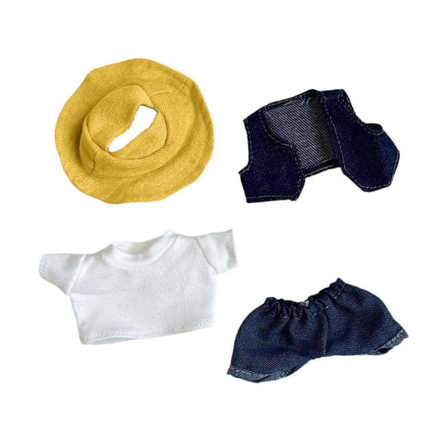 Ropa para muñecas de 17cm, camiseta, pantalones, vestimenta, accesorios de disfraz, decoración cómoda, juguete DIY para muñecas, ropa elegante para Amarillo