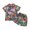 W-Green12, variant on Toddler Boys Outfits Ethnic Print Short Sleeved Shirt and Shorts Suit Summer Clothes Sets