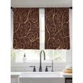 thumbnail image 3 of Brown Plants Semi Sheer Curtains 45 Inch Length 2 Panels Set, Farmhouse Rustic Farm Leaves Branches Sheer Kitchen Curtain Privacy Voile Window Curtain for Living Room Bedroom Rod Pocket Drapes, 3 of 7
