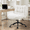 B-White, variant on Ultifit Adjustable Vanity Chair with Double-layer Thick Cushion, Teddy Velvet Office Desk Chair With Backrest & Wheels, Armless Swivel Computer Chair, Light Pink