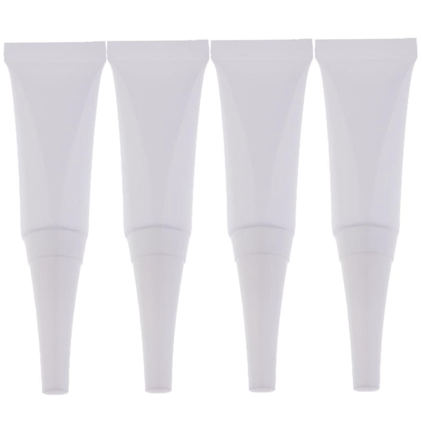 Paquete de 4 envases de protector solar de crema de gel para ojos vacíos cosméticos de tubos blandos de 10 ml Blanco Sunnimix Botella cosmética de tubo vacío