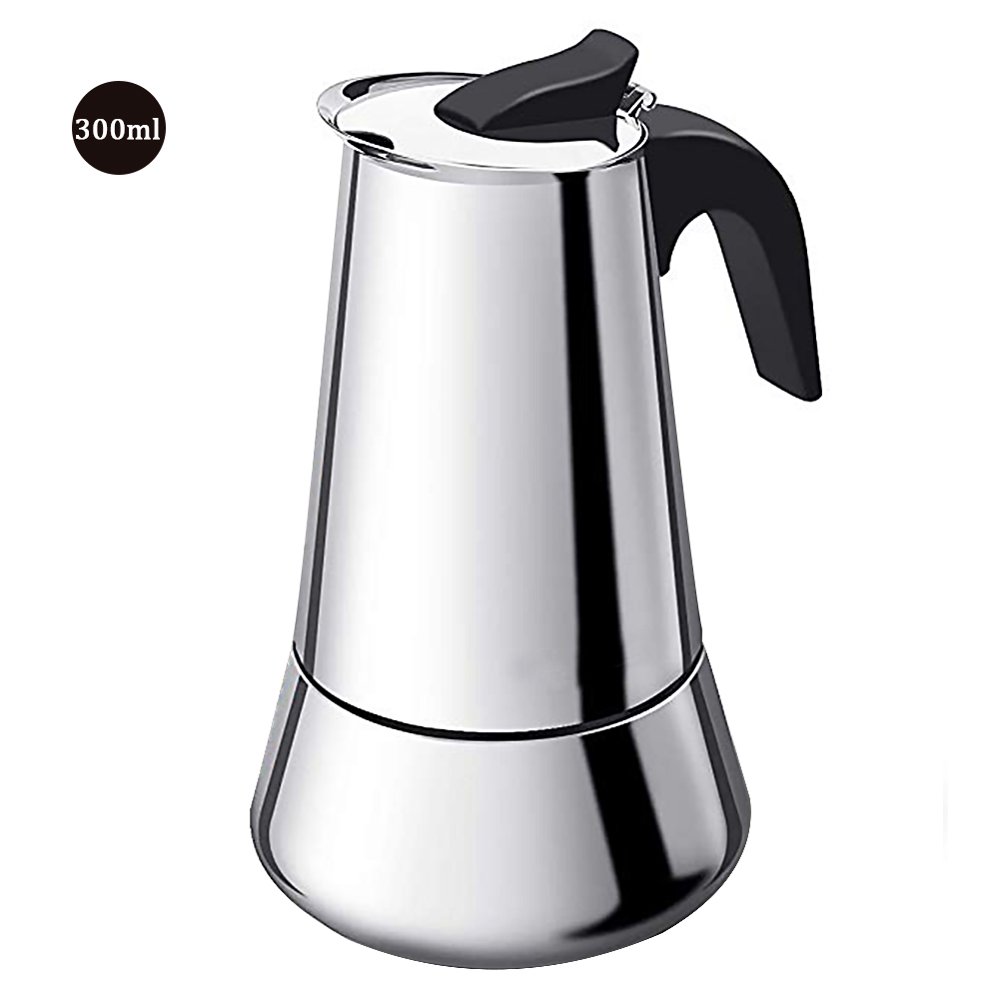 Stainless Steel Induction Stovetop Espresso Maker 6 Cup 300ml