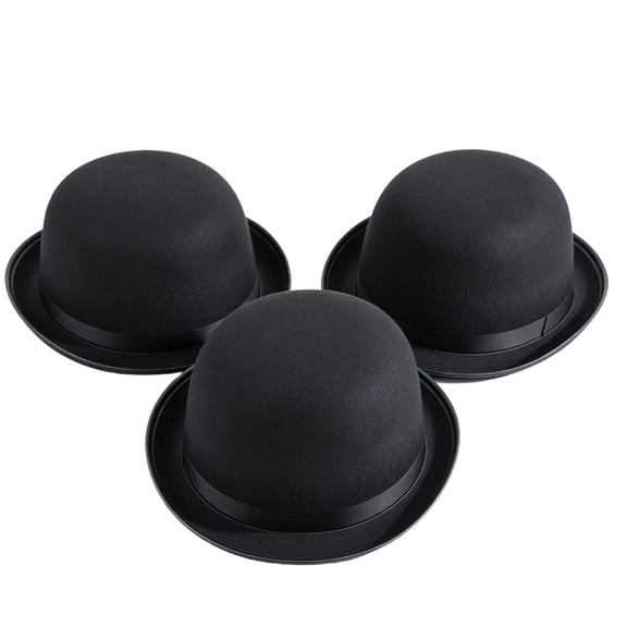 3 Packs Halloween Bowler Hat for men Costume Bowler Hat for Men and Women Standard Performance Props