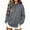 Gray, variant on Women Half Zip Sweatshirt Sevevn Quarter Zip Stand Collar Relaxed Fit Fleece Fabric Drop Shoulder Kangaroo Pocket Side Slit Hem Long Sleeve For Daily Wear