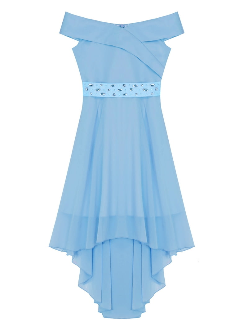 CHICTRY Juniors Big Girls Off-the-Shoulder Proms Cocktail Evening