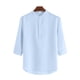 thumbnail image 5 of Ceisia Men's Shirt | Loose Stand Collar 3/4 Sleeve Shirt | Breathable Wrinkle-resistant (Solid Colors) Gift, 5 of 5