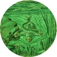 thumbnail image 1 of Ahgly Company Machine Washable Indoor Round Transitional Deep Emerald Green Area Rugs, 3' Round, 1 of 7