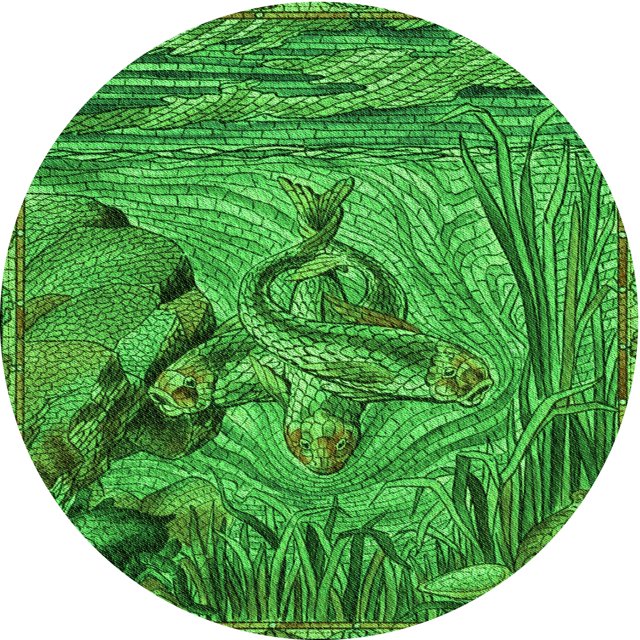 Ahgly Tapis Rond Lavable en Machine Intérieur Transitionnel Vert Émeraude Profond, 4 Pieds Rond