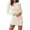 Apricot, variant on Womens Bodycon Ruched Mini Dress Long Sleeve Drawstring Stretchy Casual Ribbed Party Club Dresses