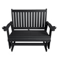 thumbnail image 7 of HIPS Patio Glider Two-Seat with Cup Holders, Durable HIPS Material, All-Weather Resistant, High Backrest and Deep Contoured Seat, Heavy Duty 900 lb, for Outdoor, Porch, Patio (Vanta Black), 7 of 7