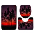 thumbnail image 1 of Coofit 3PCS Bath Rug Set Fashion Sunset Decorative Non-slip Toilet Rug Toilet Lid Cover, 1 of 5