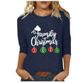 thumbnail image 2 of Aqestyerly Hauts de Noël pour Femmes T-Shirt Imprimé de Noël pour Femmes Blouse à Manches 3/4 Col Rond Hauts Décontractés, 2 of 5