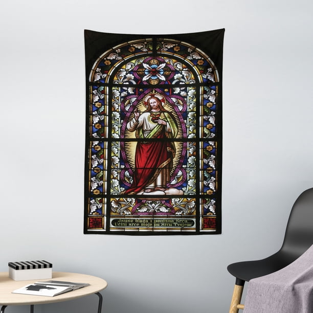 Sacred Heart of Jesus Tapestry Wall Hanging for Living Room Bedroom