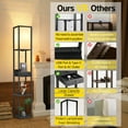 thumbnail image 4 of Outon Floor Lamp with Shelves, with USB Ports & Power Outlet Standing Lamp, Tall LED with Linen Shade Wood Shelf Floor Lamps for Living Room, Bedroom, 4 of 8
