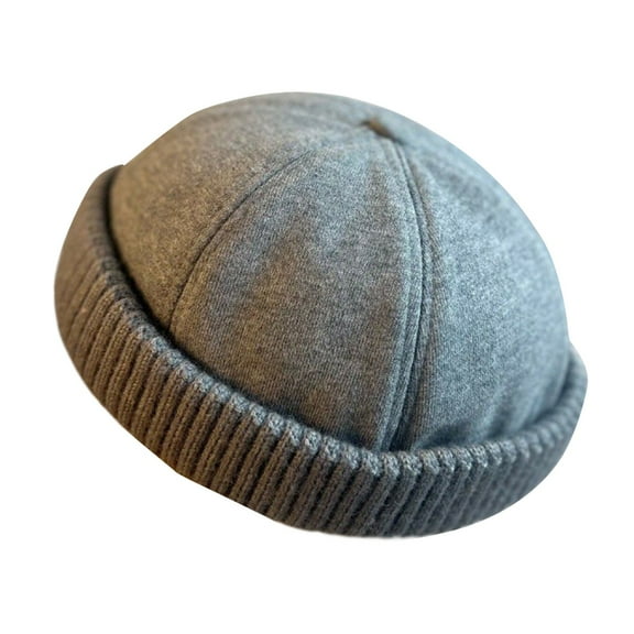 Winter Fisherman Hats Warm Knit Brimless Hat Retro Cap Adjustable