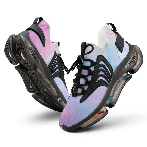 2024 Colorful Marble Pattern Women Or Men Lace Up Flat Sneakers Female Mesh Walking Footwear
