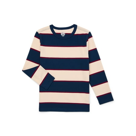 Wonder Nation Boys Long Sleeve Stripe T-Shirt, Sizes 4-18 & Husky