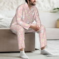 thumbnail image 7 of Salouo Rabbit Sunflower Print Button-Front Long Sleeve Pajama Set for Men, Soft 2Pjs Men's Long Sleeve Sleepwear-Large, 7 of 7