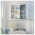 thumbnail image 2 of BNHHYYDS Bathroom Medicine Cabinet with Shelves Inside & On Door, Locking Medical Cabinet for Child & Pet Safety, First Aid Bathroom Wall Cabinet, White and Gray, 2 of 8