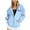 Light Blue, variant on Women's Printed Zipper Long Sleeve Pocket Drawstring Casual Sports Hoodie 2sable Jacket Juniors Utility Jacket Curling Jacket Womens Zip up Hoodie Womens Cardigan Jacket Flexion Jacket plus Size