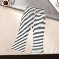 thumbnail image 2 of CONROSES Girls Yoga Pants Slim Flare Leggings for Girls Trendy Striped Elastic Waist Cozy Warm Bell Bottom Pants, 2 of 3