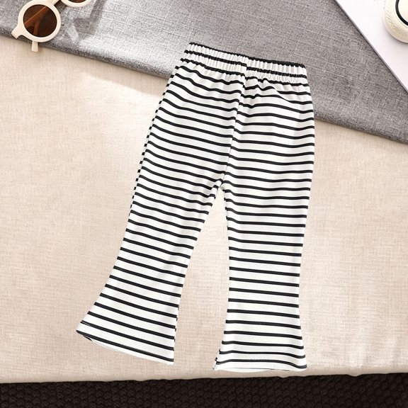 NinXxx Girls Flared Leggings School Supplies Winter Warm High Waist Soft Pants White 4-5 Years