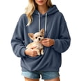 thumbnail image 5 of GEWSEY Pet Pouch Hoodie Men Kangaroo Pouch Hoodies Pocket Puppy Care Shirt Dog Carrier Pullover Animal Holder Top Unisex (Navy, 3XL), 5 of 9