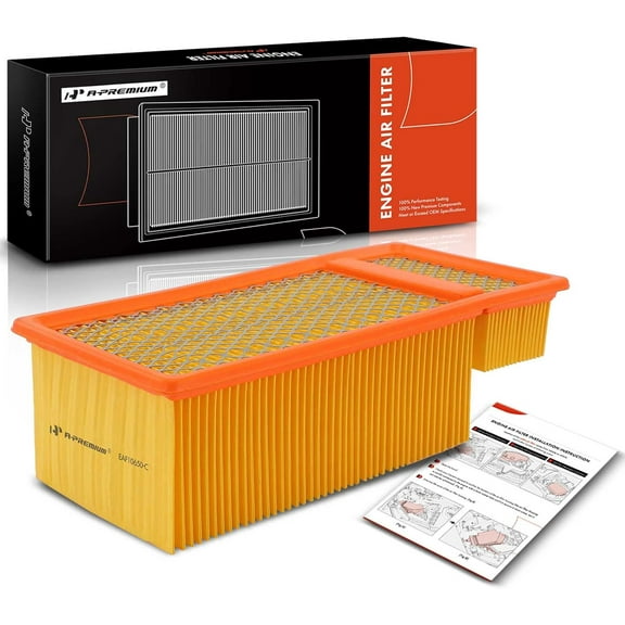 A-Premium Engine Air Filter Compatible with Ford F-250 Super Duty, F-350 Super Duty, F-450 Super Duty, F-550 Super Duty, 2011-2016, V8 6.7L, Flexible Panel, Replace# A3187C