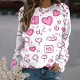 thumbnail image 2 of Women's Cute Heart Sweatshirts for Valentines Long Sleeve Crew Neck Pullover Tops Fashion Clothing, 2 of 5
