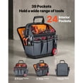 thumbnail image 2 of KFFKFF 13.2-Inch Tool Bag with 39 Pockets, Open Top Organizer for Tools, Durable Hard Plastic Base, Adjustable Shoulder Strap, Ideal for DIY Projects and Jobsite Maintenance, 2 of 9