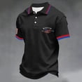 thumbnail image 7 of Hogleaql Men's Trendy 250th Anniversary Usa Polo Shirt Short Sleeve Collared Usa 1776-2026 Button Tops Independence Day Patriotic Fashion Shirts Tops Black M, 7 of 7