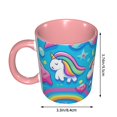 thumbnail image 3 of Cute Unicorn Clouds Coffee Mug Fun Custom Ceramic Mugs 11oz Pink, 3 of 5
