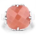 thumbnail image 3 of 12.75 Carat Genuine Peach Moonstone .925 Sterling Silver Ring QJ Model, 3 of 3