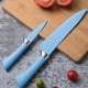 thumbnail image 5 of Juego de cuchillos coloridos de 6 piezas, práctico juego de cuchillos de cocina de acero inoxidable con mango ergonómico para cortar, color azul, 5 of 10