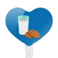 thumbnail image 2 of Glass Of Milk and Cookies Heart Love Cupcake Picks Toppers Decoration Set of 6, 2 of 6