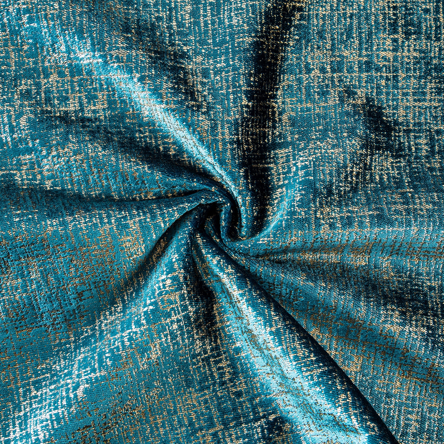 Phantoscope Bronzing Gold Foil Printed Cut Pile Velvet with Gilding Metallic Shiny Decorative Throw Pillow, 20" x 20", Blue, 2 Pack