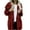 Wine, variant on Womens Fuzzy Jacket Hooded Cardigan Soft Cozy Open Front Sherpa Fleece Coat Winter Warm Outwear with Pockets