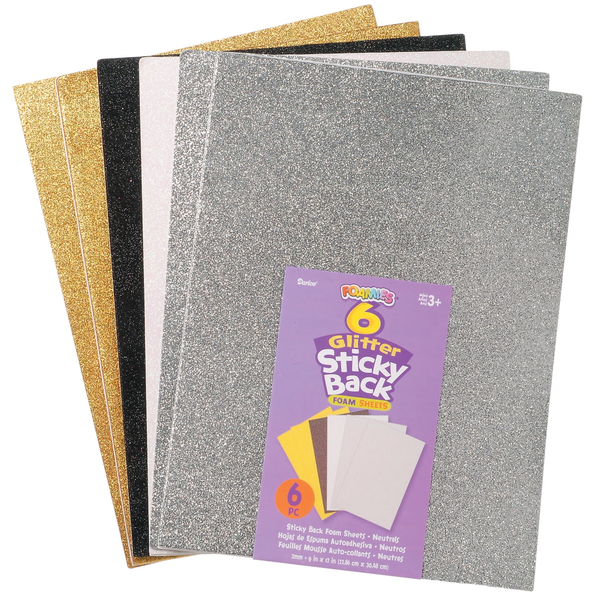 Glitter Sticky Back Foam Sheets 9"X12" 6/PkgNeutrals Walmart Canada