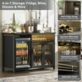 thumbnail image 2 of Wine Bar Cabinet with Mini Fridge Space, Black Coffee Bar Cabinet and Liquor Cabinet with Storage Rack, Sideboard Buffet Table for Home Kitchen, Dining Room, 2 of 7